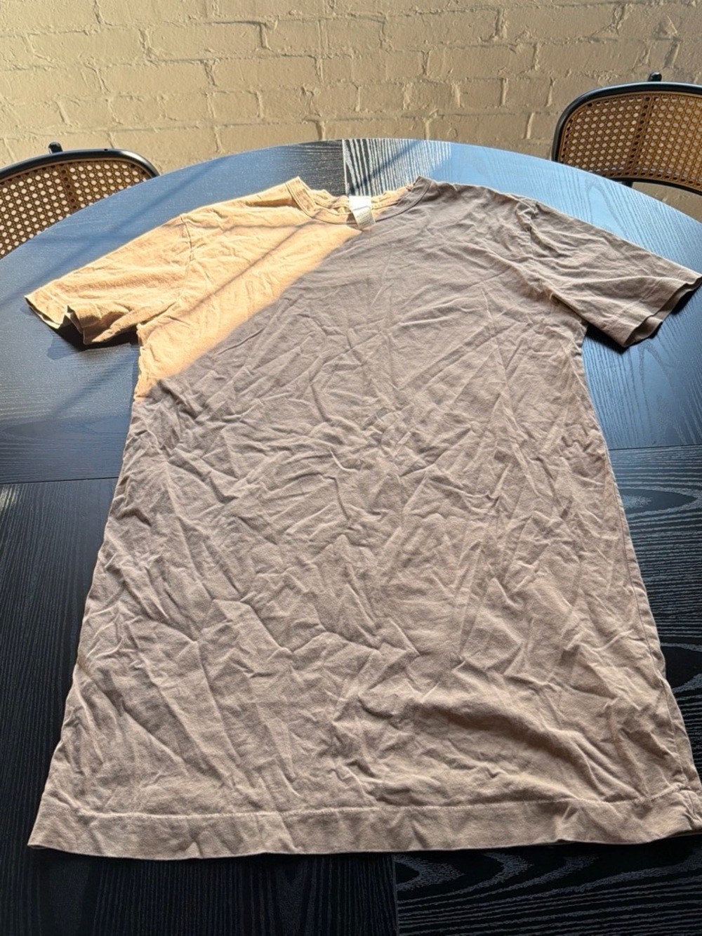 H&M Short Sleeve Crewneck Tee in Beige and Tan
